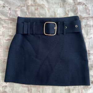 Zara Navy Skirt with Gold Buckle